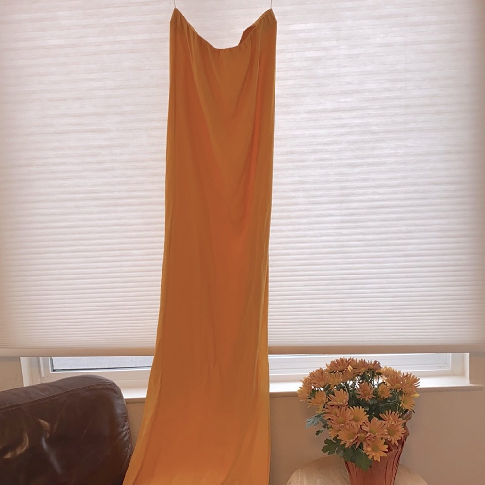 100% Silk Strapless Gown